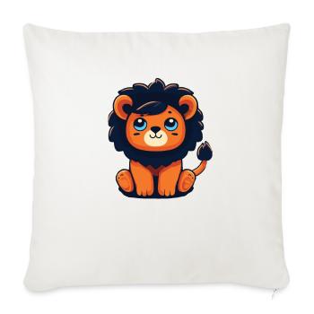 Lion Cute Animals for Kids Lions - Sofa pillowcase 17,3'' x 17,3'' (45 x 45 cm) - natural white - Front