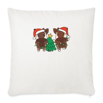 Okapi Christmas Winter Animals Okapis - Sofa pillowcase 17,3'' x 17,3'' (45 x 45 cm) - natural white - Front