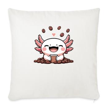 Axolotl Coffeelotl Coffee lovers süße Axolotls - Sofakissenbezug 45 x 45 cm - Naturweiß  - Vorne