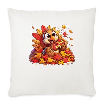colorful autumn leaves with turkey and pizza - Sofa pillowcase 17,3'' x 17,3'' (45 x 45 cm) - natural white - Front