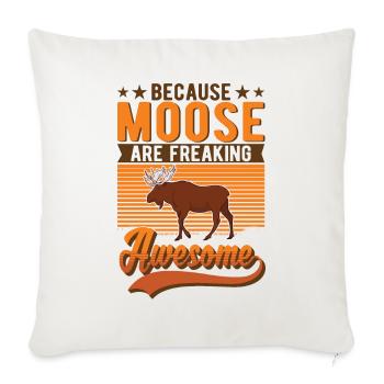 Moose Gift Moose Antlers Scandinavia - Sofa pillowcase 17,3'' x 17,3'' (45 x 45 cm) - natural white - Front