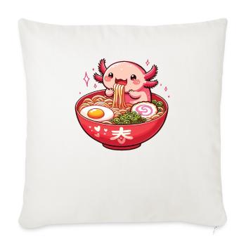 Mais d’abord, l’axolotl sucré mange des ramen - Housse de coussin décorative 45 x 45 cm - blanc nature - Devant