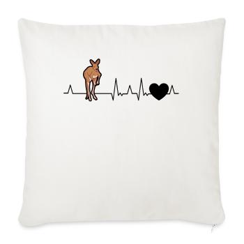 Kangaroo Heartbeat Australie - Housse de coussin décorative 45 x 45 cm - blanc nature - Devant