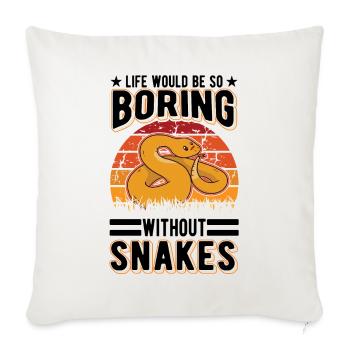 Snake Owners Snake Lovers - Sofa pillowcase 17,3'' x 17,3'' (45 x 45 cm) - natural white - Front