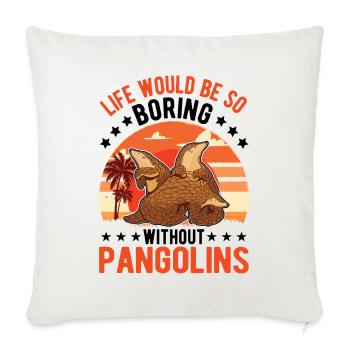 Cadeau Pangolin Pangolin - Housse de coussin décorative 45 x 45 cm - blanc nature - Devant