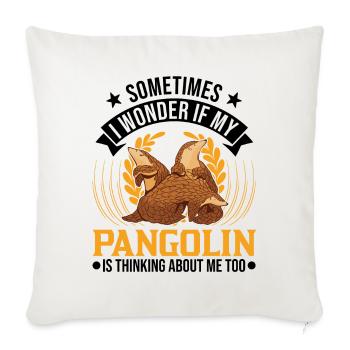 Cadeau Pangolin Pangolin - Housse de coussin décorative 45 x 45 cm - blanc nature - Devant
