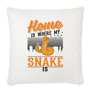 La maison est là où se trouve mon serpent - Housse de coussin décorative 45 x 45 cm - blanc nature - Devant