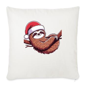 Paresseux, Noël, Hiver, Animaux, Paresseux - Housse de coussin décorative 45 x 45 cm - blanc nature - Devant