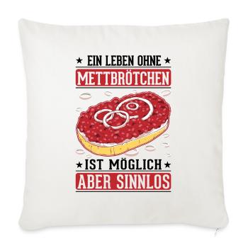 Mettbrötchen Lover Mett Hackepeter - Housse de coussin décorative 45 x 45 cm - blanc nature - Devant