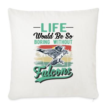 Falconer Gift Falconry Kestrel - Sofa pillowcase 17,3'' x 17,3'' (45 x 45 cm) - natural white - Front