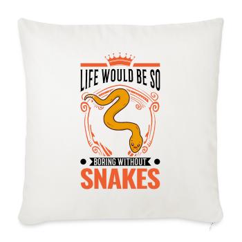 Snake Owners Snake Lovers - Sofa pillowcase 17,3'' x 17,3'' (45 x 45 cm) - natural white - Front