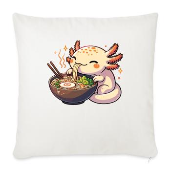 Mais d’abord, l’axolotl sucré mange des ramen - Housse de coussin décorative 45 x 45 cm - blanc nature - Devant