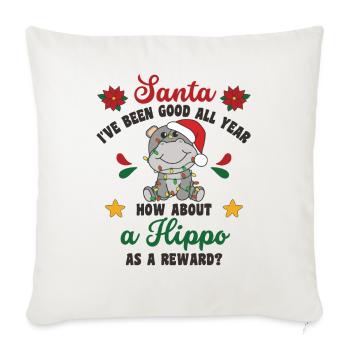 I Want A Hippo For Christmas Cute Hippos - Sofa pillowcase 17,3'' x 17,3'' (45 x 45 cm) - natural white - Front