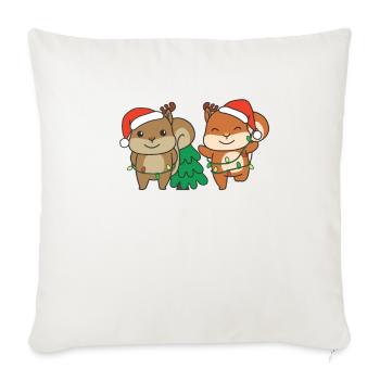 Squirrel, Christmas, Winter, Animals, Squirrel - Sofa pillowcase 17,3'' x 17,3'' (45 x 45 cm) - natural white - Front