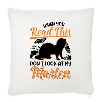 Martre cadeau Vison blaireau tre des pins - Housse de coussin décorative 45 x 45 cm - blanc nature - Devant