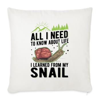 Snail Gift Vineyard Snail - Sofa pillowcase 17,3'' x 17,3'' (45 x 45 cm) - natural white - Front