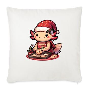 Axolotl Noël Lieux Cuit Noël - Housse de coussin décorative 45 x 45 cm - blanc nature - Devant