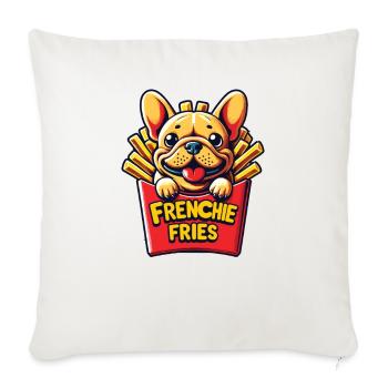 Frenchie Fries - Frites sucrées de bouledogue français - Housse de coussin décorative 45 x 45 cm - blanc nature - Devant