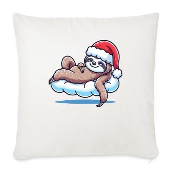 Paresseux, Noël, Hiver, Animaux, Paresseux - Housse de coussin décorative 45 x 45 cm - blanc nature - Devant