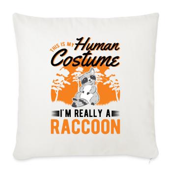 Waschbär Costume Raccoon Halloween - Sofakissenbezug 45 x 45 cm - Naturweiß  - Vorne