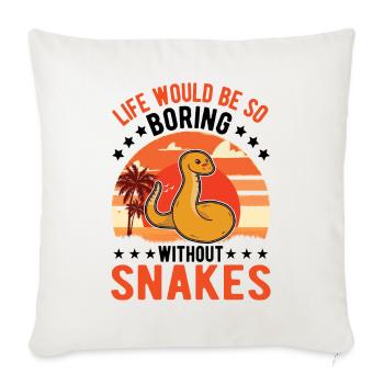 Snake Owners Snake Lovers - Sofa pillowcase 17,3'' x 17,3'' (45 x 45 cm) - natural white - Front