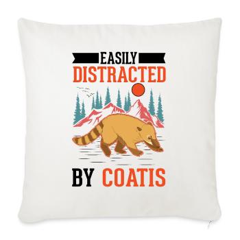 Facilement distrait par Coatis Coati - Housse de coussin décorative 45 x 45 cm - blanc nature - Devant