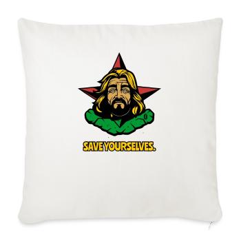 Save Yourself, The Annoyed Savior - Sofa pillowcase 17,3'' x 17,3'' (45 x 45 cm) - natural white - Front