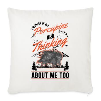 Porc-épic amateur Porc-épic - Housse de coussin décorative 45 x 45 cm - blanc nature - Devant