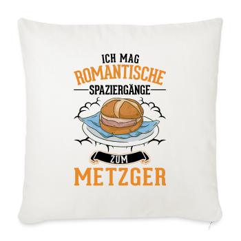 Leberkas Leberkäse Fleischkäse - Sofakissenbezug 45 x 45 cm - Naturweiß  - Vorne