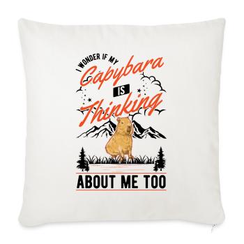 Capybara Wasserschwein Capibara - Housse de coussin décorative 45 x 45 cm - blanc nature - Devant