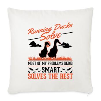 Indian Runner Duck Gift Running Duck - Sofa pillowcase 17,3'' x 17,3'' (45 x 45 cm) - natural white - Front