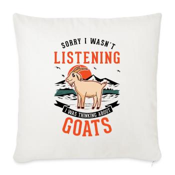 Chèvres Cadeau Chèvre Hôte Chèvre - Housse de coussin décorative 45 x 45 cm - blanc nature - Devant