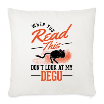 Octodon Cadeau Arbuste Rat Forêt Degu - Housse de coussin décorative 45 x 45 cm - blanc nature - Devant