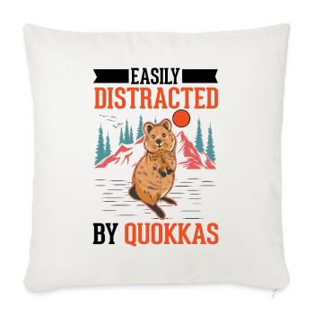 Easily distracted by Quokkas - Sofakissenbezug 45 x 45 cm - Naturweiß  - Vorne