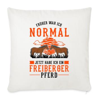 Freiberger Pferd Reiterin - Sofakissenbezug 45 x 45 cm - Naturweiß  - Vorne