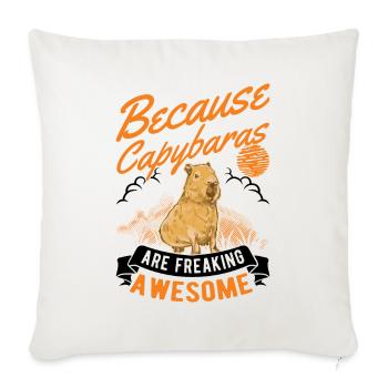 Parce que les capybaras sont vraiment géniaux - Housse de coussin décorative 45 x 45 cm - blanc nature - Devant