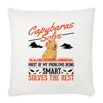 Capybara Wasserschwein Capibara - Housse de coussin décorative 45 x 45 cm - blanc nature - Devant