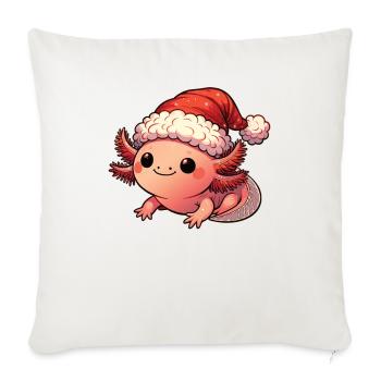 Axolotl Noël Axolotls mignons Joyeux Noël - Housse de coussin décorative 45 x 45 cm - blanc nature - Devant