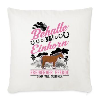 Freiberger Pferd Einhorn - Sofakissenbezug 45 x 45 cm - Naturweiß  - Vorne