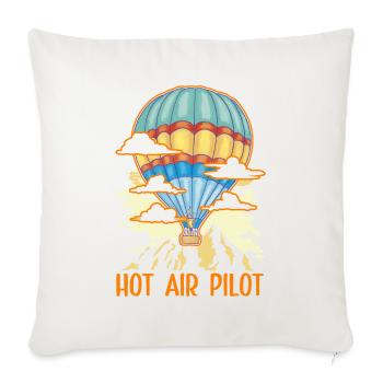 Pilote de montgolfière Pilote de montgolfière - Housse de coussin décorative 45 x 45 cm - blanc nature - Devant