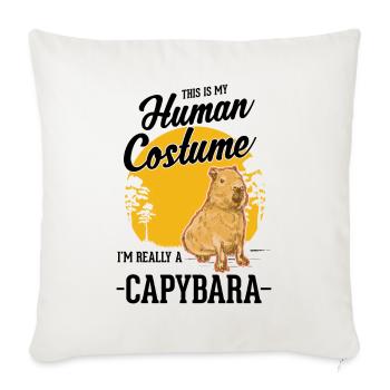 Capybara Human Costume Wasserschwein Capibara - Sofa pillowcase 17,3'' x 17,3'' (45 x 45 cm) - natural white - Front