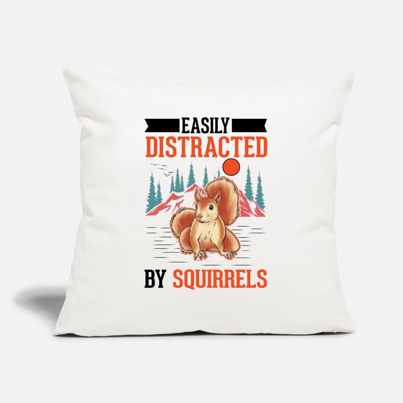Easily distracted by Squirrels Eichhörnchen Sofakissenbezug 45 x 45 cm