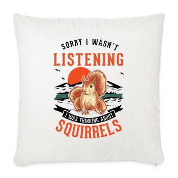 Écureuil cadeau écureuil gris - Housse de coussin décorative 45 x 45 cm - blanc nature - Devant