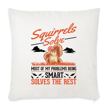 Écureuil cadeau écureuil gris - Housse de coussin décorative 45 x 45 cm - blanc nature - Devant