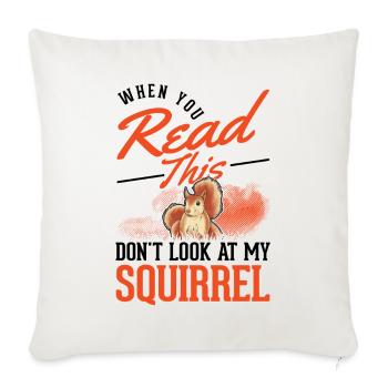 Écureuil cadeau écureuil gris - Housse de coussin décorative 45 x 45 cm - blanc nature - Devant