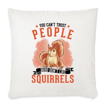 Écureuil cadeau écureuil gris - Housse de coussin décorative 45 x 45 cm - blanc nature - Devant
