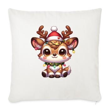 Weihnachtsmütze Weihnachten Lichterkette Reindeer - Sofakissenbezug 45 x 45 cm - Naturweiß  - Vorne