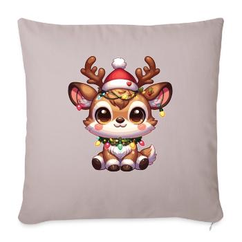 Weihnachtsmütze Weihnachten Lichterkette Reindeer - Sofakissenbezug 45 x 45 cm - helles Taupe - Vorne