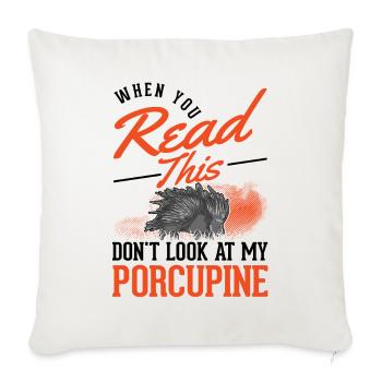Porc-épic amateur Porc-épic - Housse de coussin décorative 45 x 45 cm - blanc nature - Devant