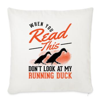 Indian Runner Duck Gift Bottle Duck - Sofa pillowcase 17,3'' x 17,3'' (45 x 45 cm) - natural white - Front